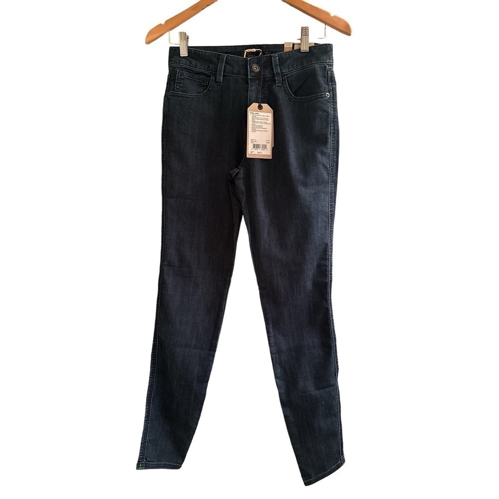 prAna Women's Oday Jean Mid Rise Organic Cotton Stretch Dark Denim Sz 4 Blue NWT - Picture 2 of 6